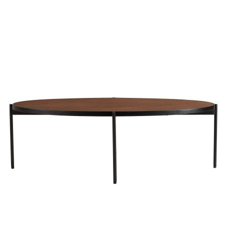BASILE Oval Coffee Table 131x65cm Rust Color with Stone Effect