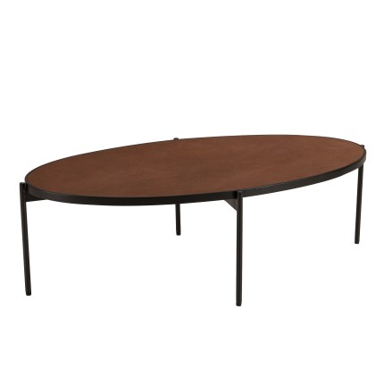 Table basse ovale BASILE 131x65cm couleur rouille
