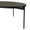 Table basse ovale BASILE - Effet pierre et motifs dorés