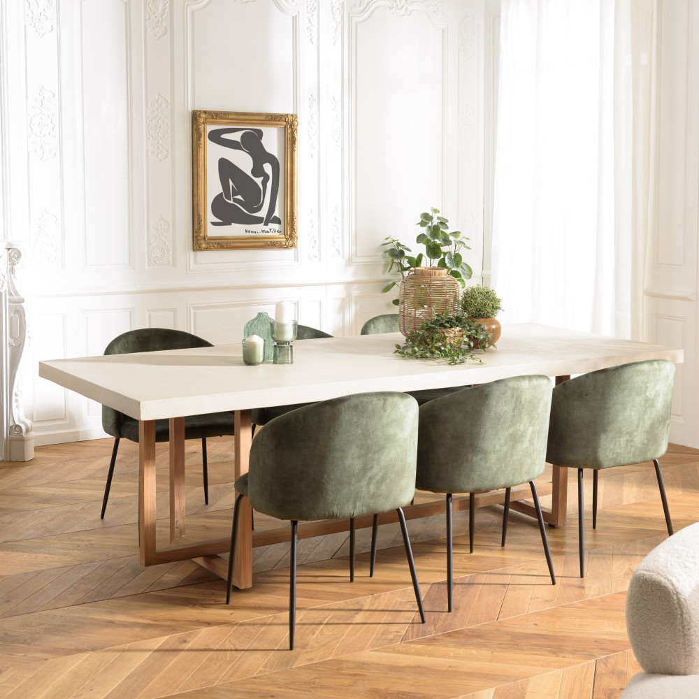 DAK Rectangular Dining Table 243x100cm in Beige Concrete DAK Rectangular Dining Table 243x100cm in Beige Concrete
