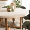 Table à manger ronde WALLY 153x153cm béton beige teck