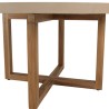 DAK Round Dining Table 153x153cm - Beige Concrete & Teak Legs