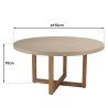 DAK Round Dining Table 153x153cm - Beige Concrete & Teak Legs
