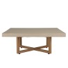 Table basse carrée WALLY en béton beige et teck