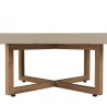 WALLY Square Coffee Table 107x107cm - Beige Concrete & Teak Legs