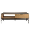 Table basse CHARLIE marron et noire 2 tiroirs 1 niche