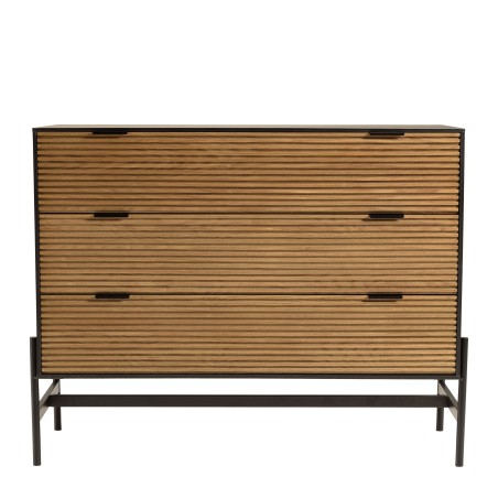 Commode CHARLIE marron et noire 3 tiroirs