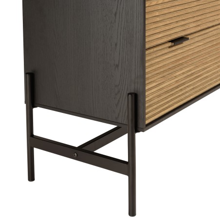 CHARLIE - Brown and Black Chest of Drawers with 3 Drawers