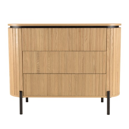 Commode CHARLIE marron 3 tiroirs rétro