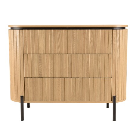 CHARLIE - Retro Brown Chest of Drawers with 3 Drawers