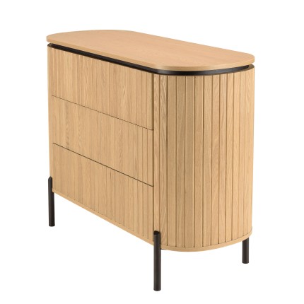 Commode CHARLIE marron 3 tiroirs rétro