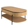 Table basse CHARLIE marron 2 tiroirs rétro