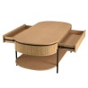 Table basse CHARLIE marron 2 tiroirs rétro