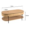 Table basse CHARLIE marron 2 tiroirs rétro