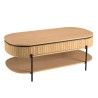 Table basse CHARLIE marron 2 tiroirs rétro