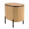 CHARLIE - Brown Bedside Table with 1 Door in Retro Style