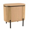 CHARLIE - Brown Bedside Table with 1 Door in Retro Style