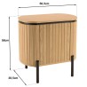 CHARLIE - Brown Bedside Table with 1 Door in Retro Style