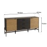 CHARLIE Brown and Black Sideboard with 3 Drawers and 2 Doors