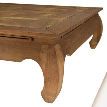 Table opium SIXTINE en teck recyclé 120x120cm