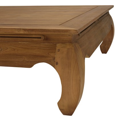 Table opium SIXTINE en bois de teck recyclé 120x120cm