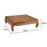 Table opium SIXTINE en bois de teck recyclé 120x120cm