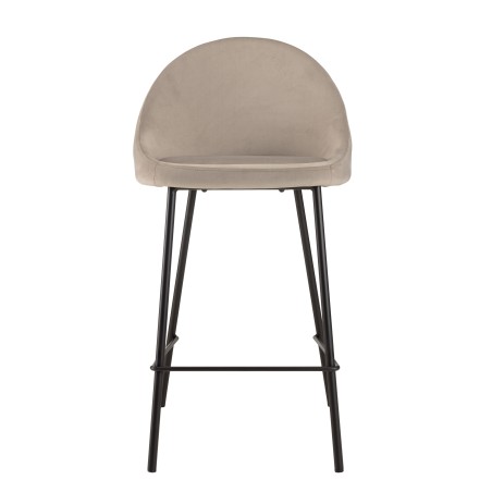 Lot de 2 tabourets d'îlot velours chamois TOM