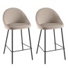 Lot de 2 tabourets d'îlot velours chamois TOM