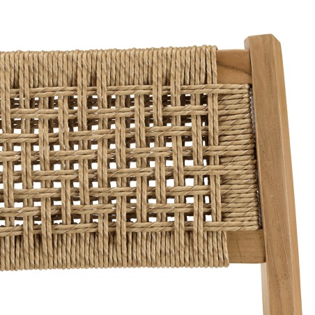 Lot 2 chaises jardin teck rotin synthétique beige