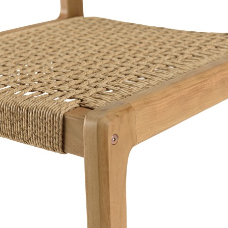 Lot 2 chaises jardin teck rotin synthétique beige