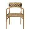 Lot de 2 fauteuils jardin VALERIA - Teck et rotin synthétique beige/noir