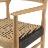 Lot de 2 fauteuils jardin VALERIA - Teck et rotin synthétique beige/noir