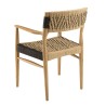 Lot de 2 fauteuils jardin VALERIA - Teck et rotin synthétique beige/noir