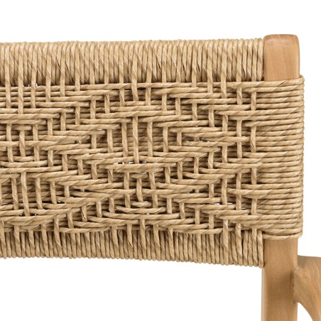 Lot de 2 fauteuils jardin teck rotin synthétique