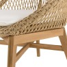 Lot de 2 fauteuils jardin arrondi teck rotin synthétique