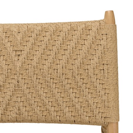 Lot 2 fauteuils lounge jardin teck rotin synthétique