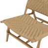 Lot 2 fauteuils lounge jardin teck rotin synthétique