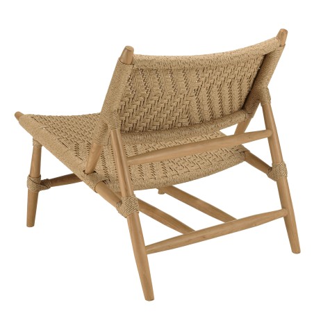 VALERIA - Set of 2 Relief Synthetic Rattan Teak Garden Lounge Chairs