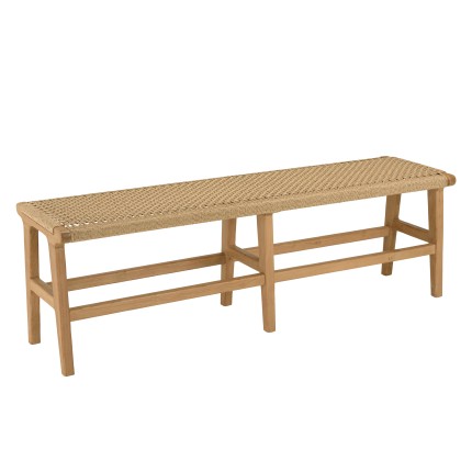 Banc de jardin VALERIA en teck et rotin synthétique