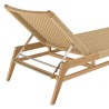 VALERIA Sun Lounger - Natural Teak & Beige Rattan - 4 Reclining Positions