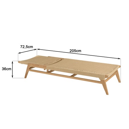 Bain de soleil VALERIA en teck naturel et rotin synthétique