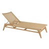 VALERIA Sun Lounger - Natural Teak & Beige Rattan - 4 Reclining Positions