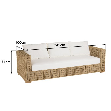 Valeria 6-Seater Garden Furniture Set - Beige Synthetic Rattan