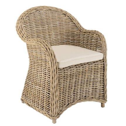 KALLY Kubu Armchair with White Seat Cushion