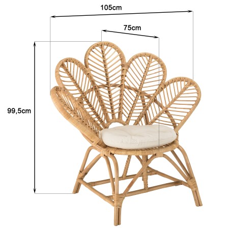 Fauteuil en rotin KALLY - Style bohème