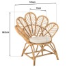 KALLY - Honey Brown Rattan Flower Armchair