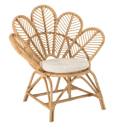 KALLY - Honey Brown Rattan Flower Armchair