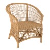 KALLY Natural Rattan Armchair with White Seat Cushion