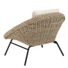 KALLY Kubu Lounge Chair with White Seat Cushion and Black Metal Legs