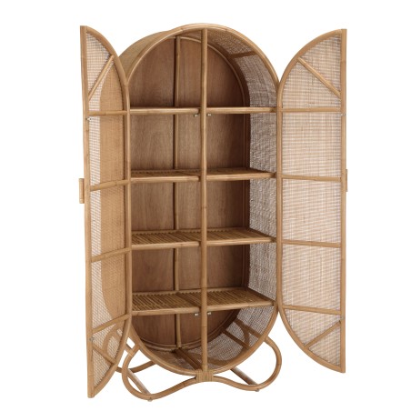 KALLY - 2-door Rattan Cabinet | Honey Brown Cane Work